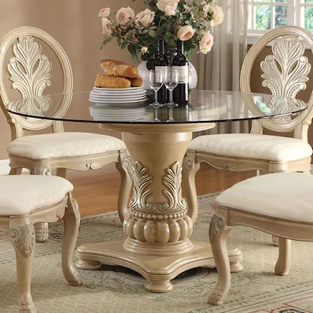 Round Pedestal Table with Acanthus Leaf Base